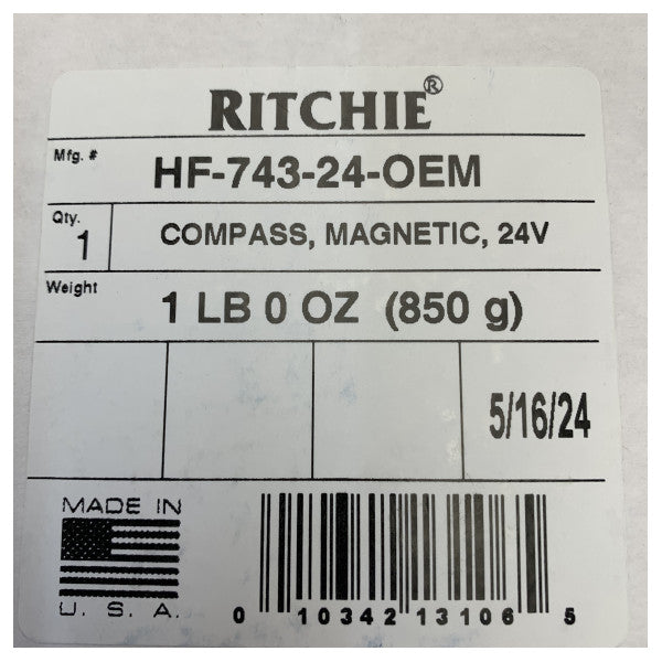 リッチー ヘルムズマン HF-743 24V マリンコンパス - ボートナビゲーション