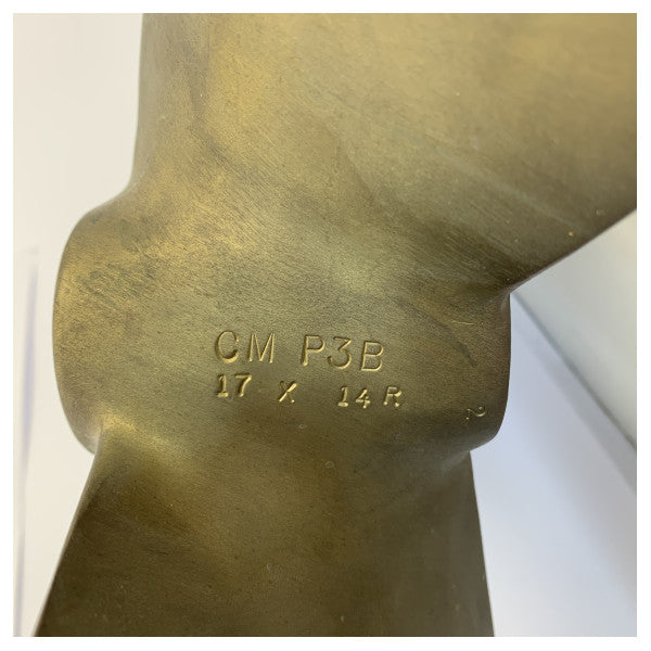 USED Vetus P3B-17X14R Propeller 3-Blade Brass Right Handed 30 mm