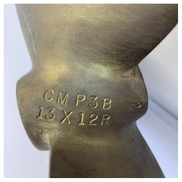 USED Vetus P3B-13X12R Propeller 3-Blade Brass Right Handed 25 mm