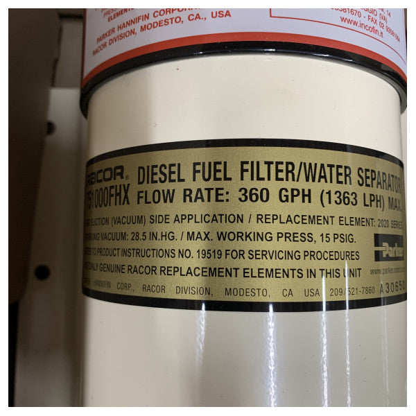 Filtro de Combustível Duplex Parker Racor 751000FHX10 - Separador de Água