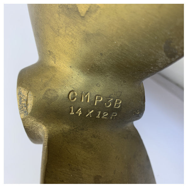 USED Vetus P3B - 14X12R Propeller 3-Blade Brass Right Handed 25 mm