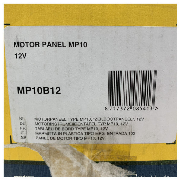 Vetus MP10B12 Engine Instrument Panel Black 12V