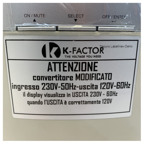 K-Factor EGL-2K Frequency Converter Single Phase 1.44 kW