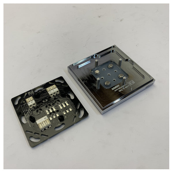 Plaque de bouton 4 boutons Riva PLH Chrome Noir Avant - 470819