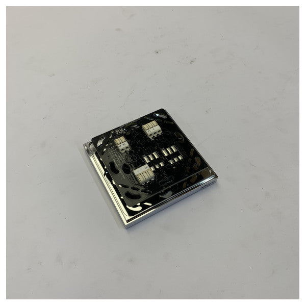 Plaque de bouton 4 boutons Riva PLH Chrome Noir Avant - 470819