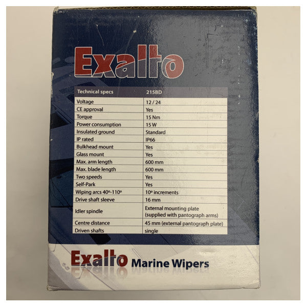 Silnik wycieraczki EXALTO typu 215BD | 12-24V | Wałek 25 mm