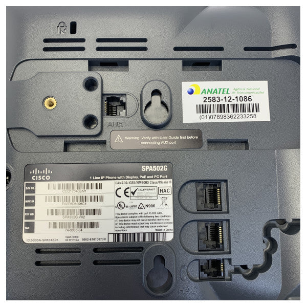 Cisco SPA502G 1-Line IP τηλέφωνο με οθόνη PoE και θύρα PC