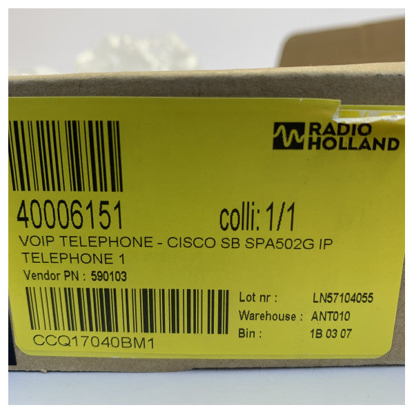 Cisco SPA502G 1-Line IP τηλέφωνο με οθόνη PoE και θύρα PC