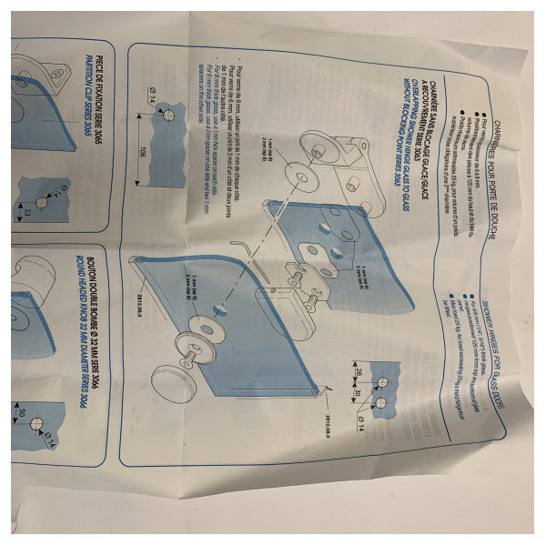 Морський хромований скляний дверний з'єднувальний шарнір - 3062.30.0