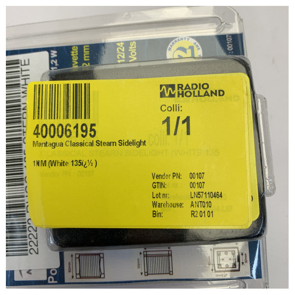 Mantagua Classic Stern Navigation Light 1NM Abjad 135 Degree - Dawl tan-Navigazzjoni Marittima