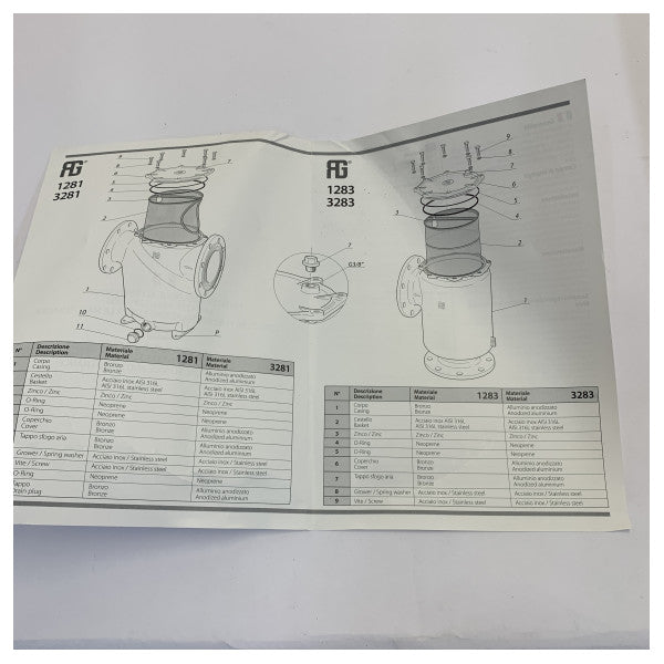 Guidi Bronze Wasserfilter Vertikale Aufnahme DN100-PN6 - 1283.2006M2