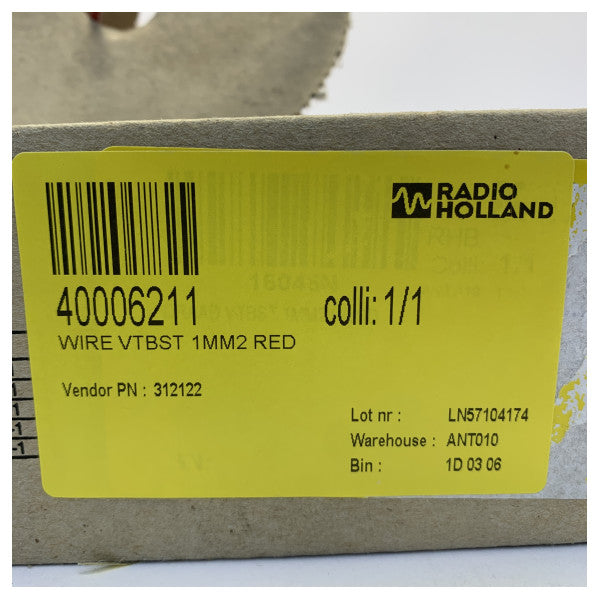 IEMMEQU H05V-K 1mm² Cable de cableado flexible rojo - Cable de interruptor VTBST