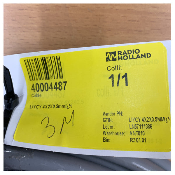 LiYCY 4x2x0.5mm² Marine Shielded Cable - Twisted Pair - 3 Meters