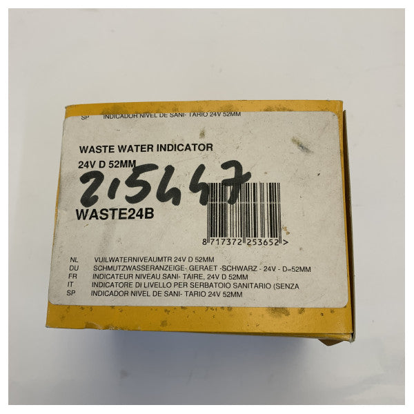 Vetus Black Water Tank Indicator - Waste Water Meter - WASTE24B