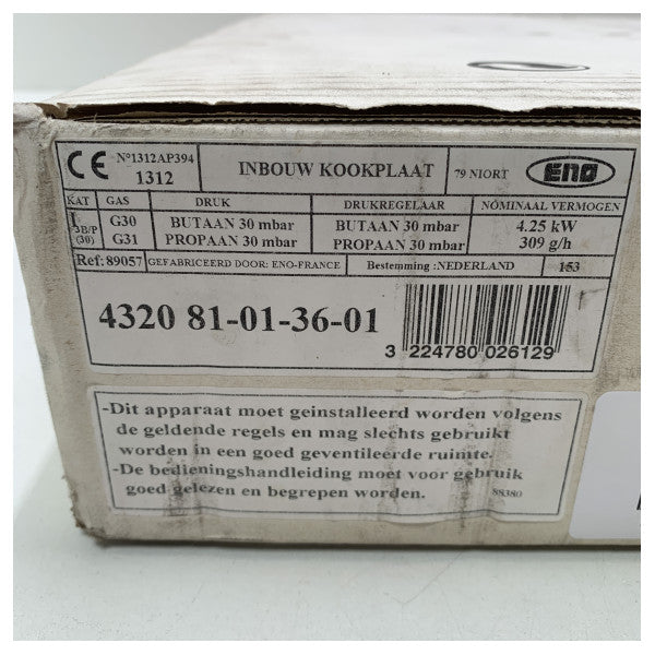 Вбудовувана газова плита ENO з 2 конфорками з нержавіючої сталі - 89057