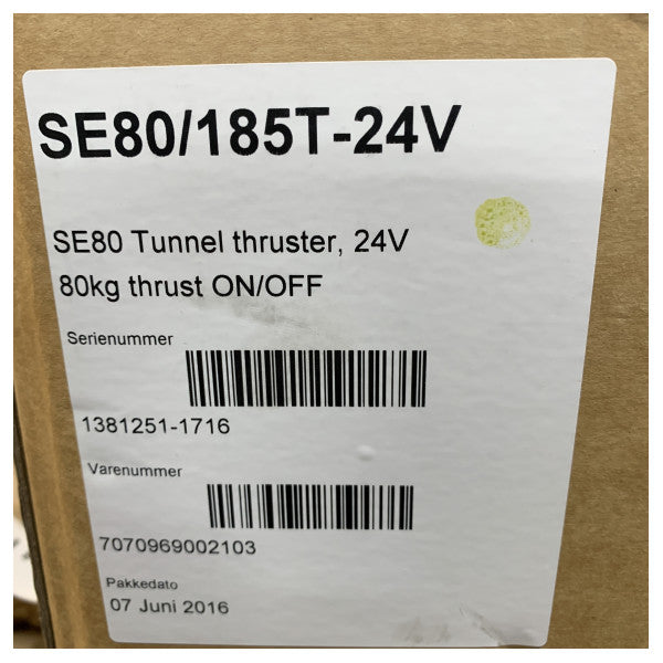 Side Power Sleipner propulsore di prua SE80 185 mm 24V 6HP 80 KGF