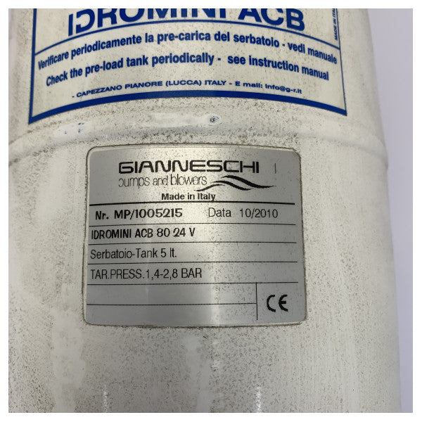 Gianneschi Idromar ACB 80 Hydrofor-vesipainejärjestelmä - 24V - 5L säiliö