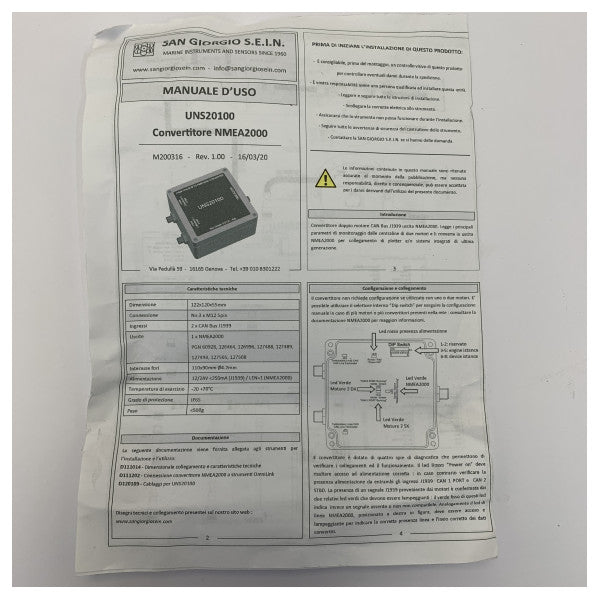San Giorgio Double Engine Data Converter J1939 to NMEA 2000 - UNS20100