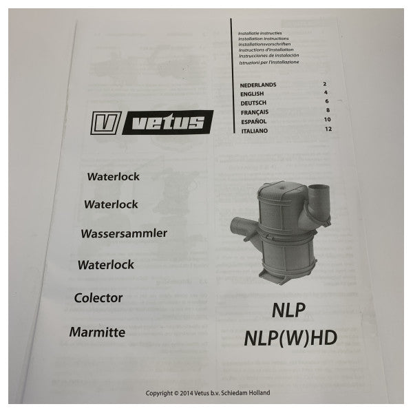 Vetus NLP50S Waterlock Échappement Silencieux - Silencieux 50 mm - NLP50S