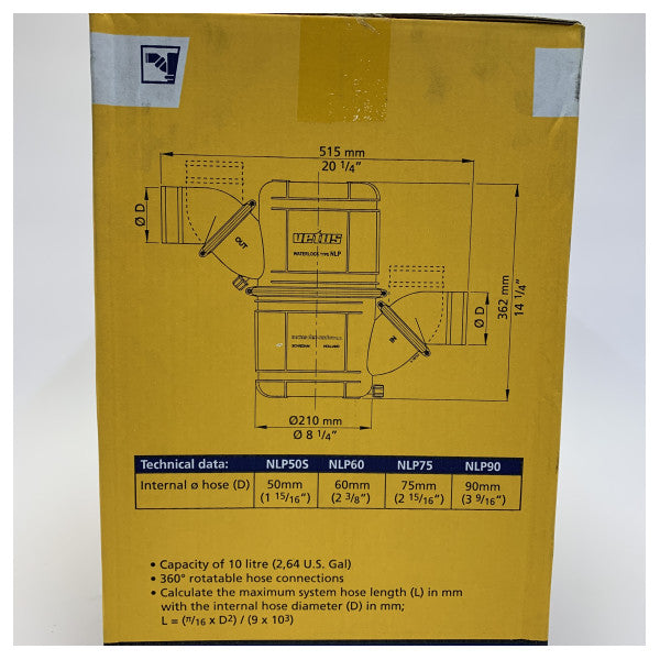 Vetus NLP60 Waterlock ispušni prigušivač - Tišilo - 60 MM