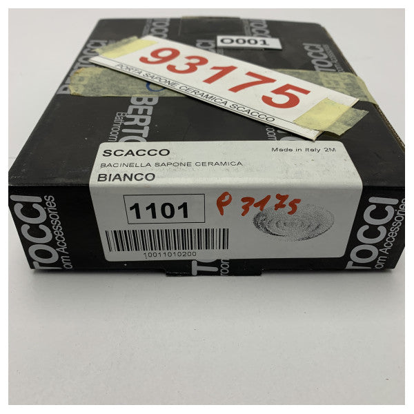 Bertocci 10011010200 SCACCO saboneteira de cerâmica branca elegante