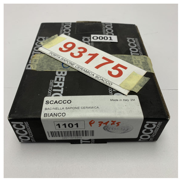 Bertocci 10011010200 SCACCO saboneteira de cerâmica branca elegante