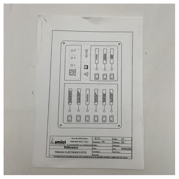 Amiot 9 Funksjon 12V Electric Switch Panel | Switch Panel - 93219
