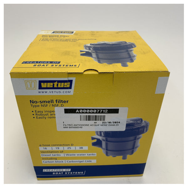 Vetus NSF25 No-Smell Filter for Black Water Tank 25 mm Hose
