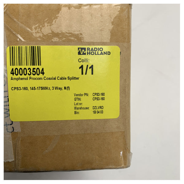 Diviseurs de câble coaxial Amphenol CPS3-160 145 - 175 MHz 500W