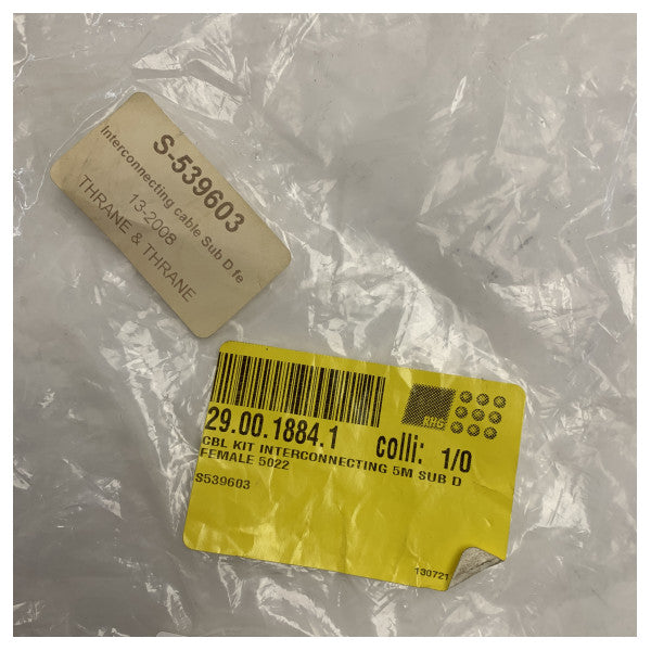 Cobham Sailor 5m Holdbar Marin-Grad SUB D Hunn Interconnecting Kabel - S-539603