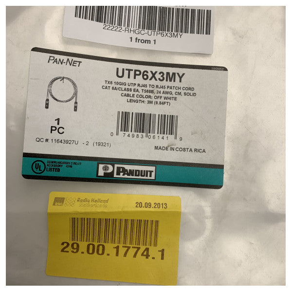 Panduit TX6 10G UTP Cat6A 3m Ethernet Patchkabel