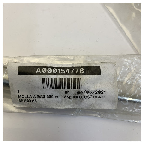 Ressort à gaz Osculati 355mm 18kg en acier inoxydable - 38.009.05