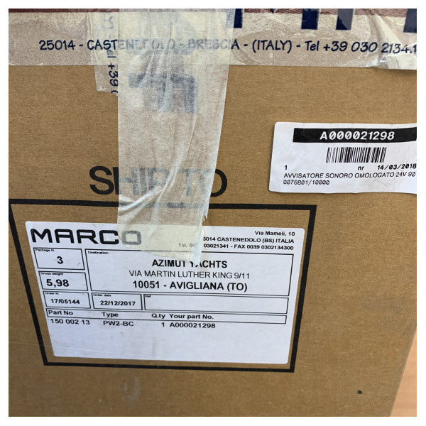 Marco PW2-BC Marine Air Horn 24V Kromi 200 mm Kompressorilla