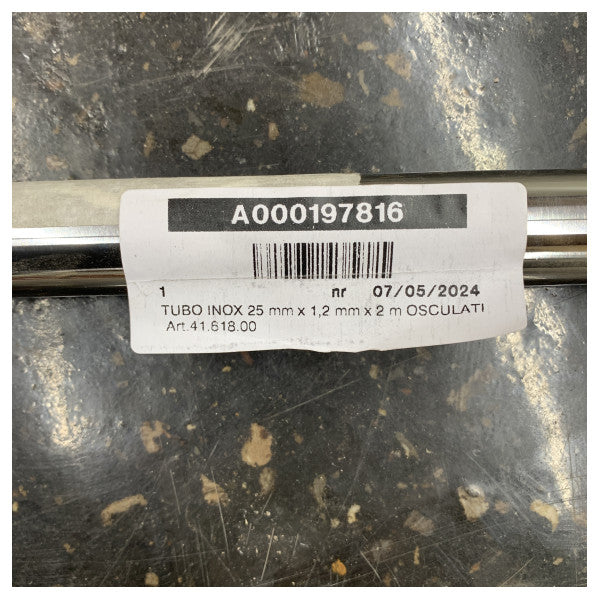 Osculati Edelstahlrohr 25mm x 1.2mm x 2m - 41.618.00