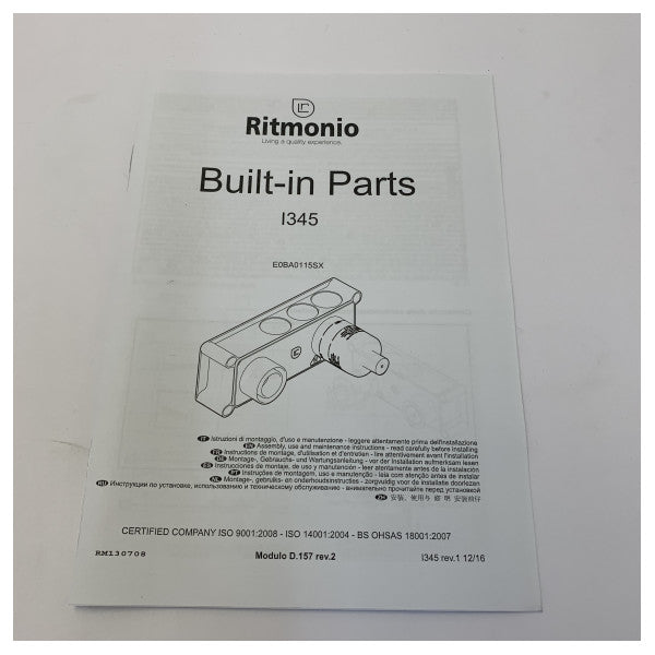 Ritmonio SR Tie robinet mitigeur mural chromé C0240001CRL - Quincaillerie de yacht de luxe Hardwar