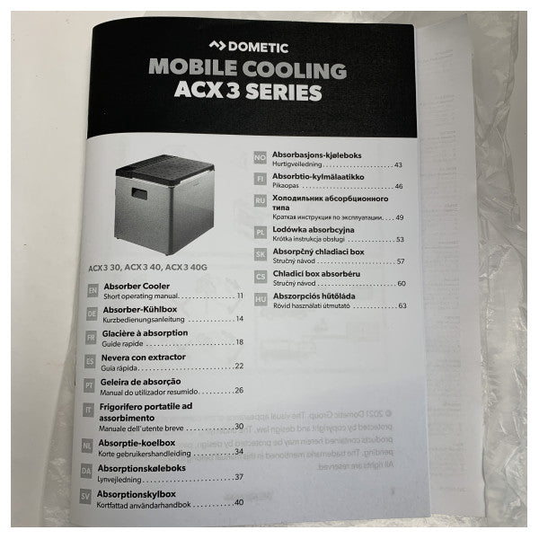 Dometic ACX3 40 40L taşınabilir absorpsiyonlu soğutucu CombiCool 12/24/230V