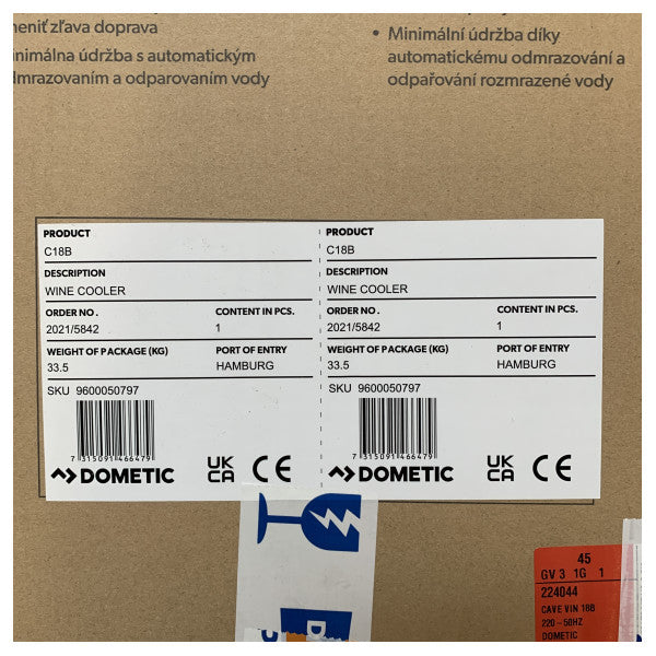 Dometic CB18 30 cm 18 Botellas Gabinete de clima de vino construido -En - 9600050797