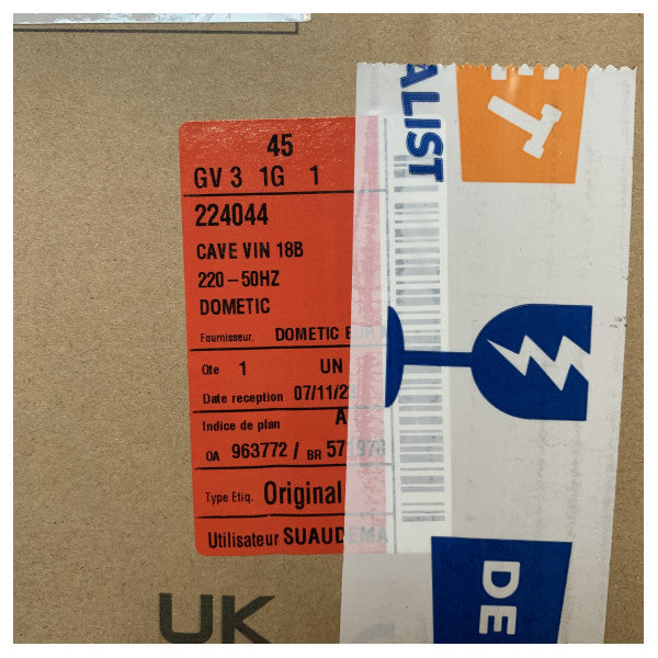 Кліматична шафа для вина Dometic CB18 30 см на 18 пляшок вбудовується - 9600050797