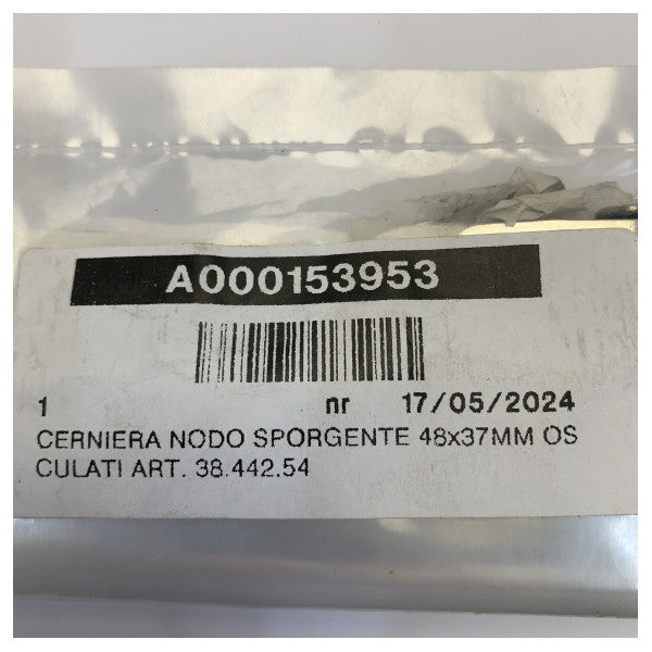 Osculati hengsel med utstikkende knapp 48x37mm - Rustfritt stål - 38.442.54