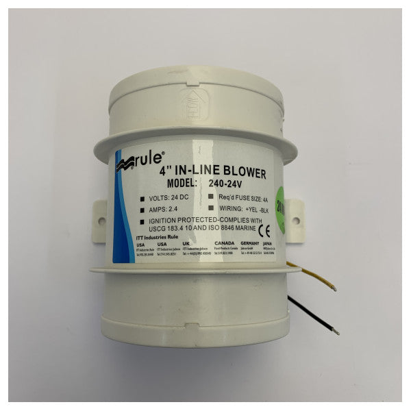Zasada 4 Calowy Wentylator Liniowy 24V Morski Wyciąg - 240-24V