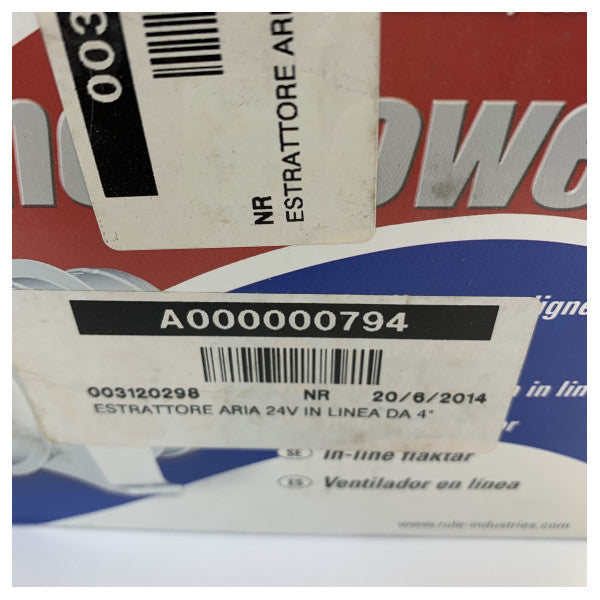 Zasada 4 Calowy Wentylator Liniowy 24V Morski Wyciąg - 240-24V