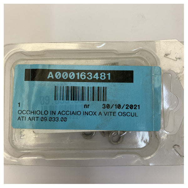 Osculati Stainless Steel Eye Screw - Stainless Steel - 09.033.00 - 13 pcs