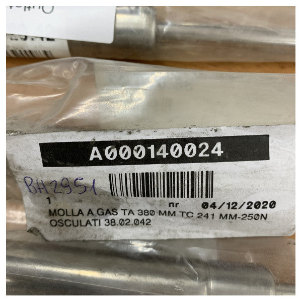 オスキュラティマリンガススプリング 380mm 250N - ステンレススチール 38.020.42