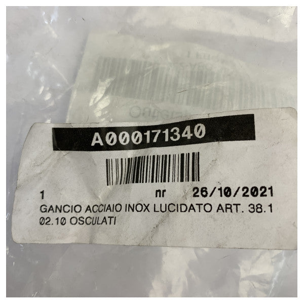 Osculati Polished Stainless Steel Hook - 38.102.10