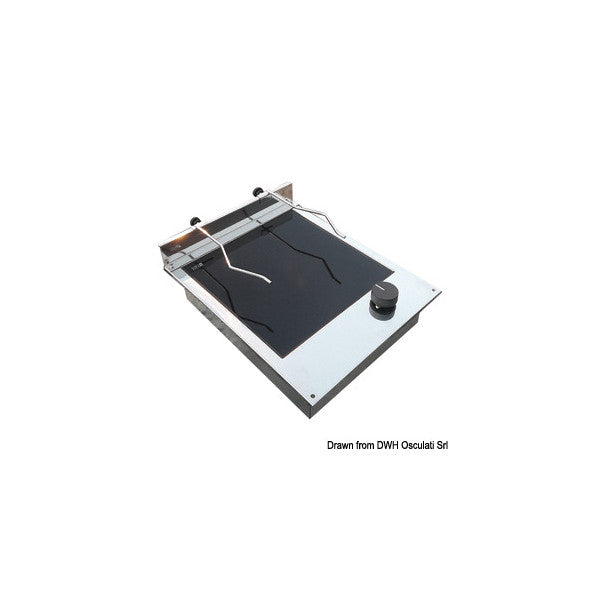 موقد كهربائي Techimpex Cristal1 - موقد فردي - من الفولاذ المقاوم للصدأ - 50.100.41