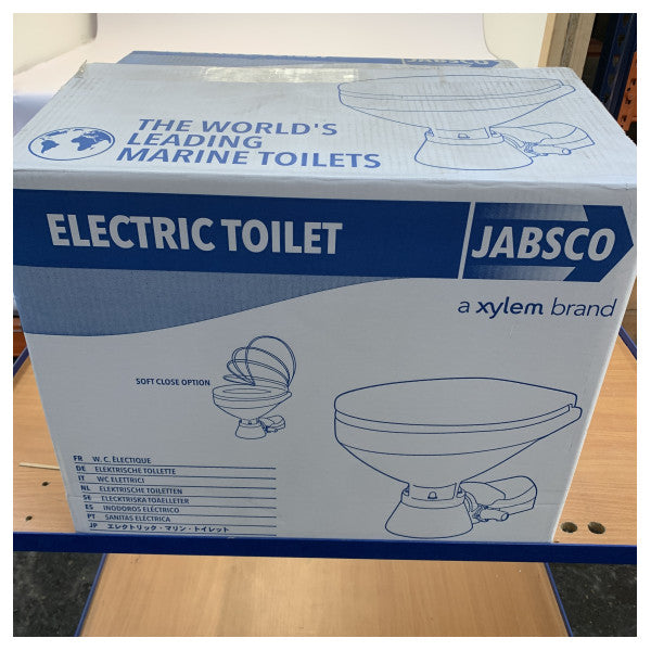 Jabsco Quiet Flush elektrisk toalett vanlig sete med magnetventil 24V - 37045-4094