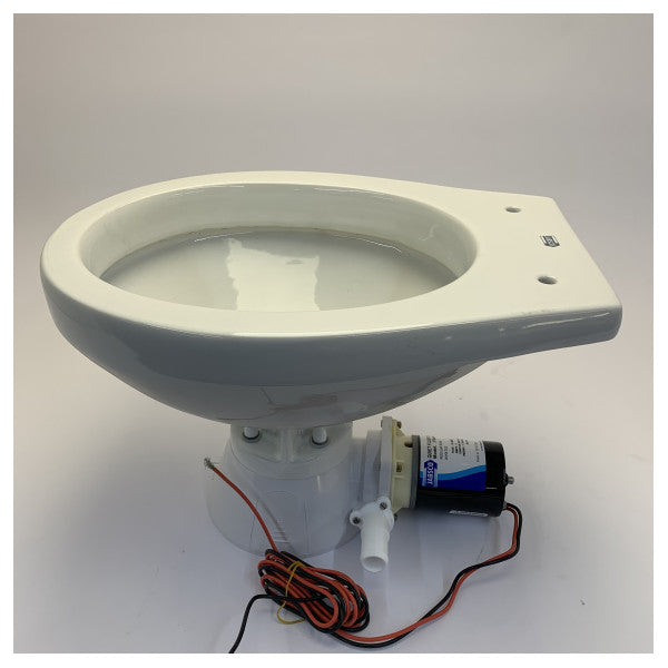 Jabsco Quiet Flush elektrisk toalett vanlig sete med magnetventil 24V - 37045-4094