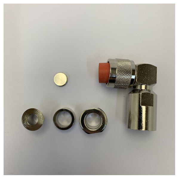 Conector N-Macho en ángulo recto SSB Electrónico para Aircom - Ecoflex 10 - Plus - Abrazadera
