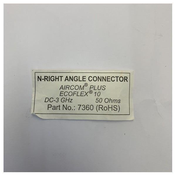 SSB Electronic N-Male Right-Angle Connector for Aircom - Ecoflex 10 - Plus - Clamp