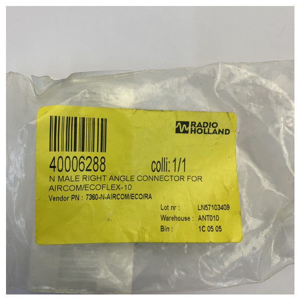 SSB Electronic N-Male Right-Angle Connector for Aircom - Ecoflex 10 - Plus - Clamp